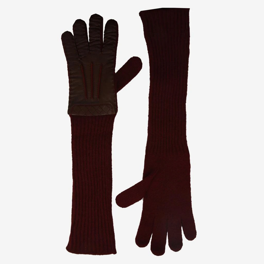 商品Bottega Veneta|Bottega Veneta Barolo Leather and Wool Gloves 497163-V510A-2241,价格¥1580,第1张图片