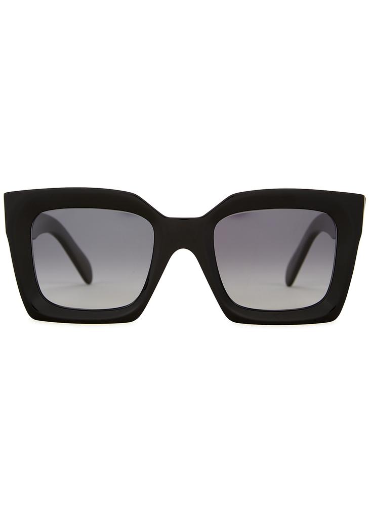 Black oversized sunglasses商品第2张图片规格展示