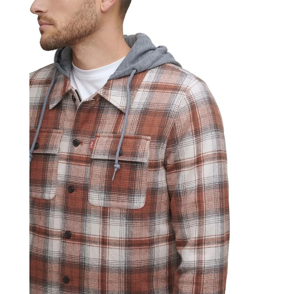 商品Levi's|Men's Faux Sherpa Lined Flannel Shirt Jacket,价格¥295,第4张图片详细描述