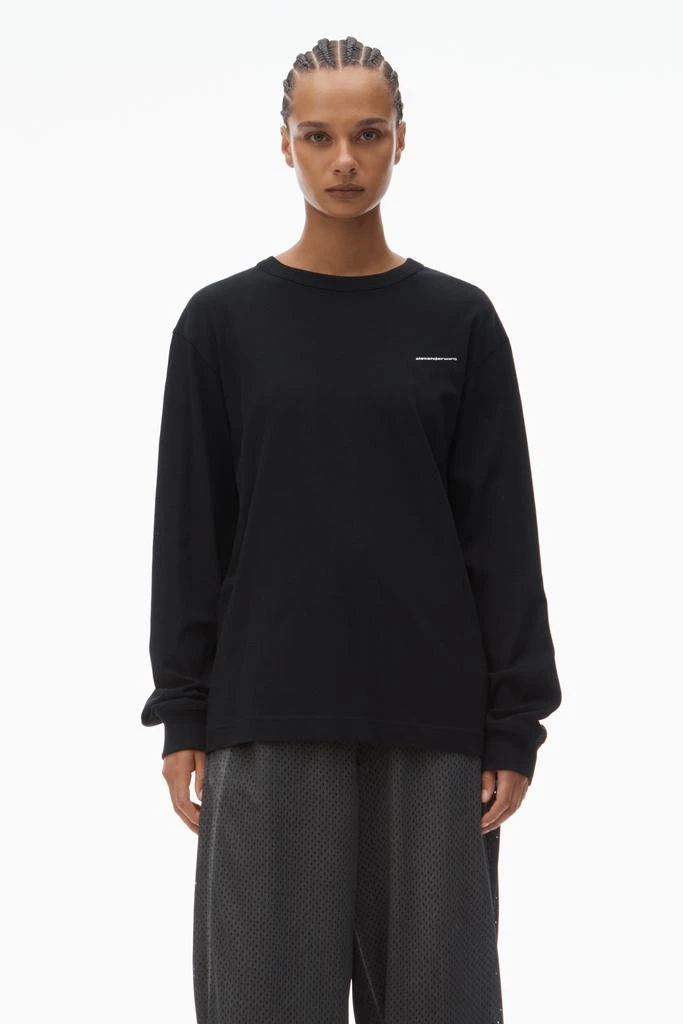 商品Alexander Wang|LONG SLEEVE TEE IN HIGH TWIST JERSEY,价格¥1316,第1张图片