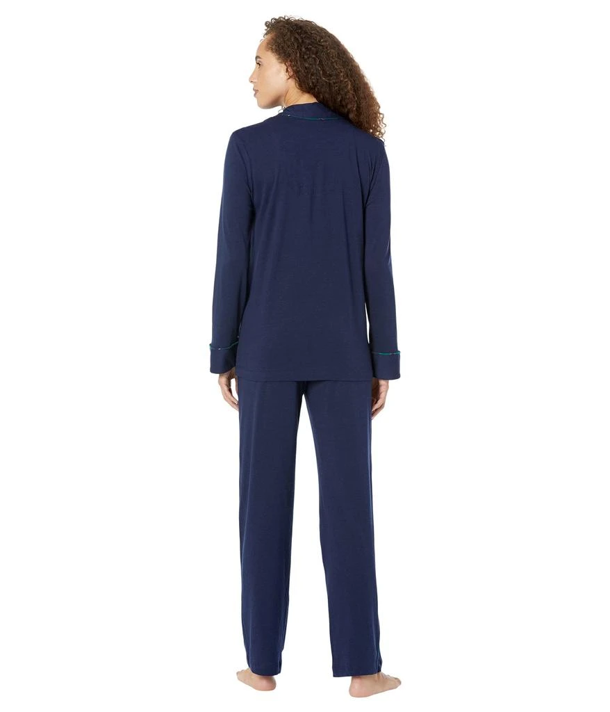 商品Ralph Lauren|Knit Long Sleeve Notch Collar Long PJ Set,价格¥536,第3张图片详细描述