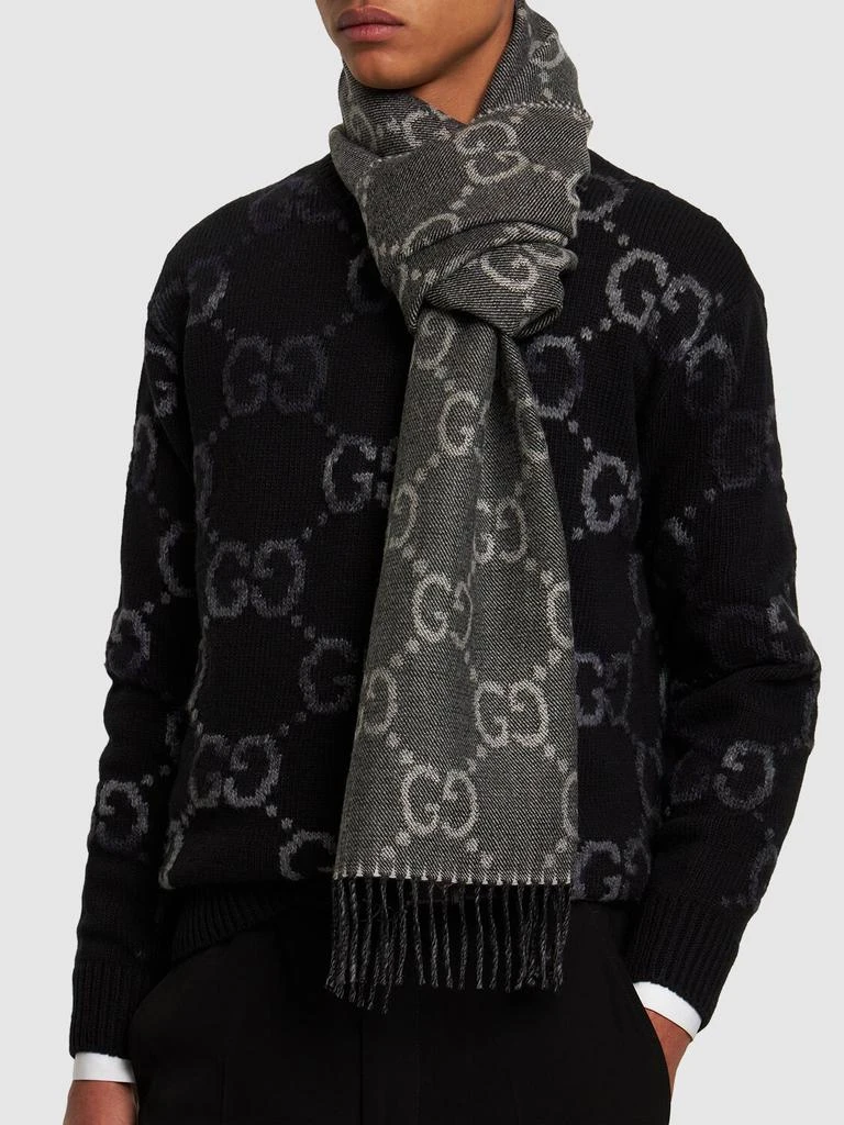 商品Gucci|Gg Jacquard Wool Knit Scarf,价格¥3747,第2张图片详细描述