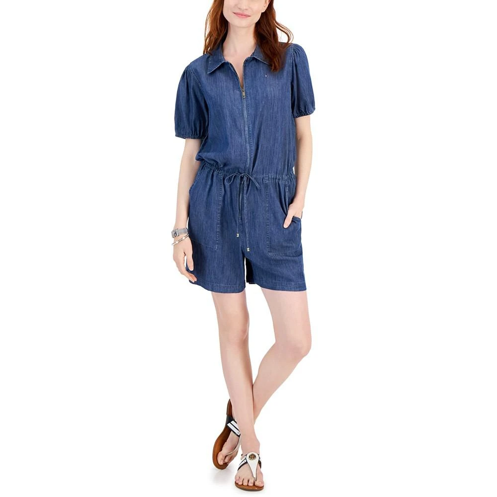 商品Tommy Hilfiger|Women's Zip-Front Chambray Romper,价格¥481,第1张图片