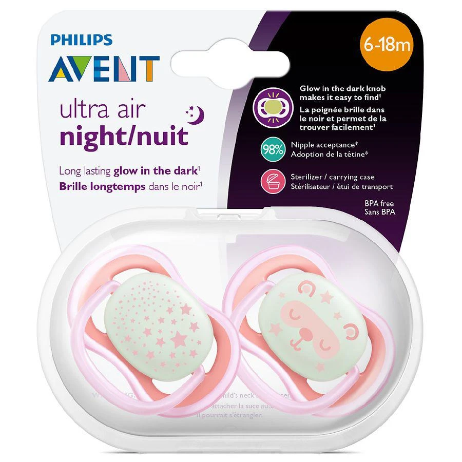 商品Philips Avent|Ultra Air Nighttime Pacifier, 6-18 Months, (SCF376/20),价格¥25,第1张图片