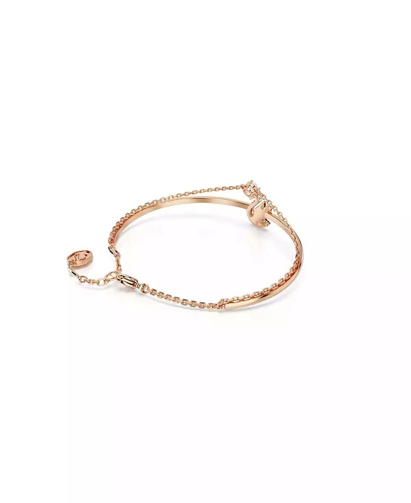 商品Swarovski|Swan, Black, Rose Gold-Tone Iconic Swan Bangle Bracelet,价格¥990,第4张图片详细描述