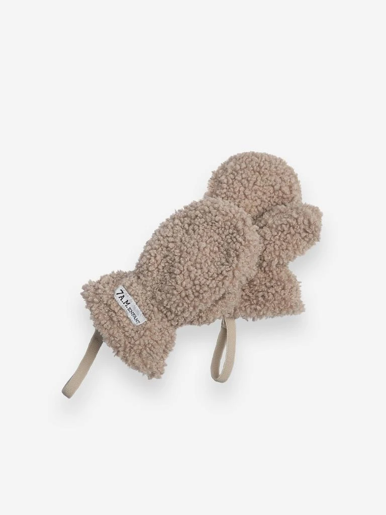 商品7AM Enfant|7AM Enfant Baby Hat & Mittens Set-Teddy in Beige,价格¥435,第4张图片详细描述