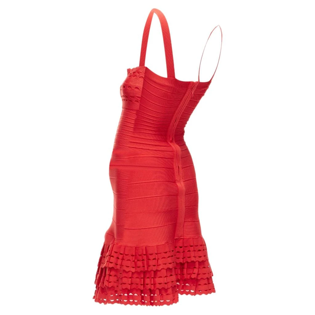 Cut Out Tiered Ruffle Hem Bandage Fit Flared Dress 商品