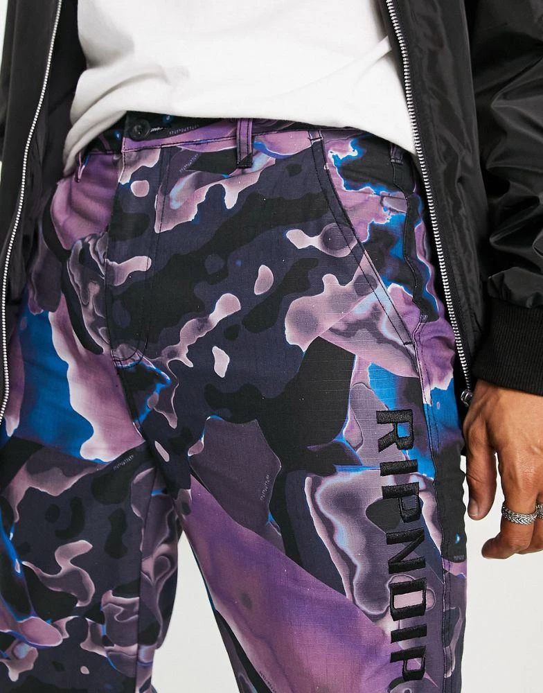 商品Rip N Dip|RIPNDIP ultralight beam casual trousers in black with all over art print,价格¥539,第3张图片详细描述