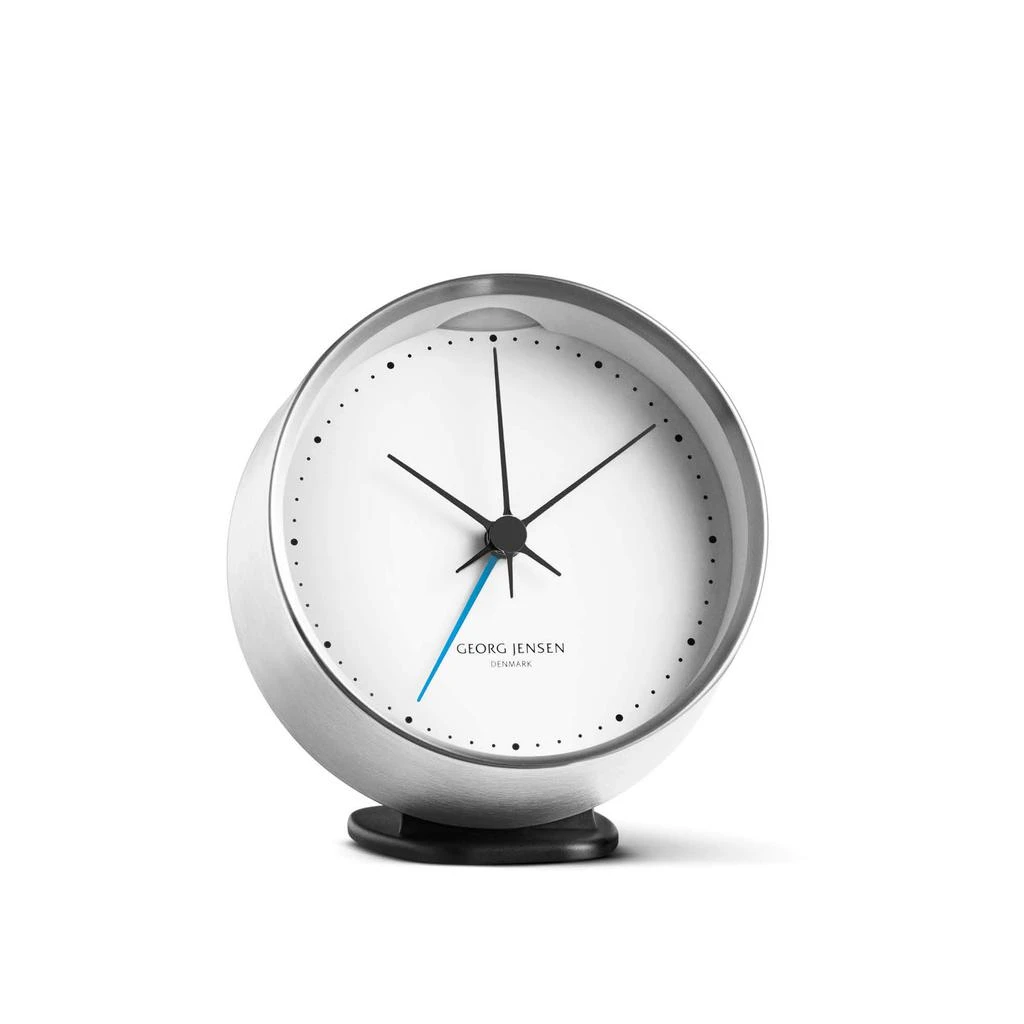 商品Georg Jensen|Hk clock w. Alarm and holder-white 10cm,价格¥1001,第1张图片