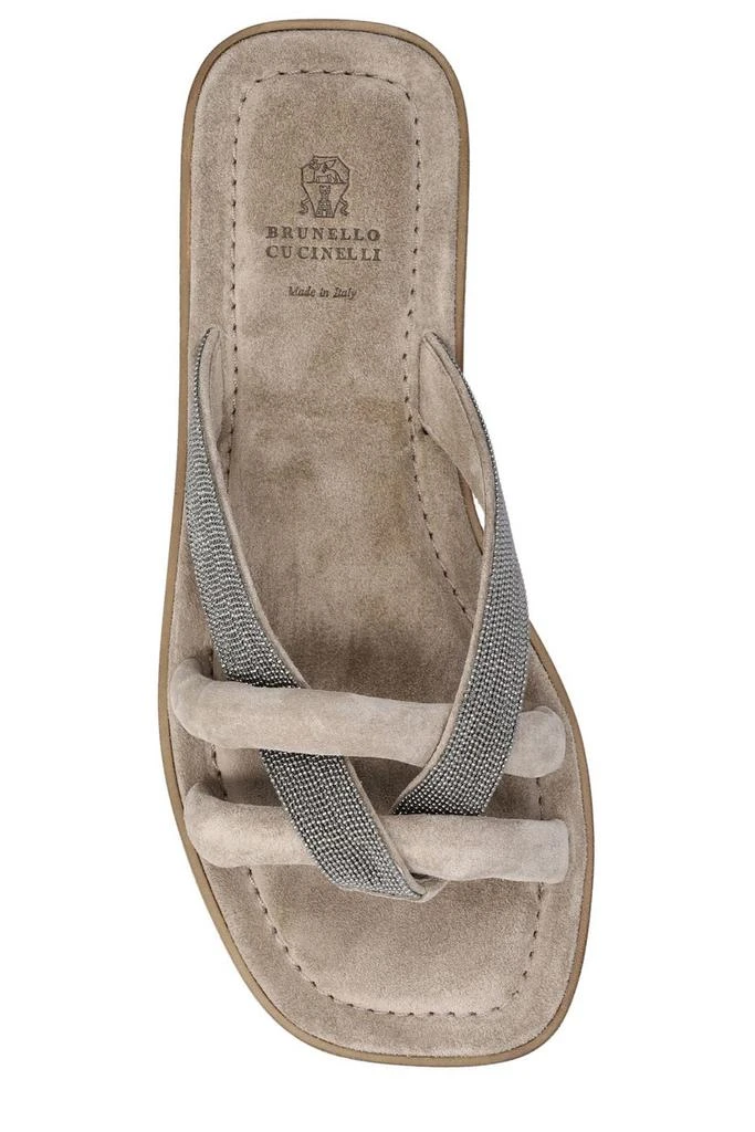 商品Brunello Cucinelli|Brunello Cucinelli Strap Embellished Sandals,价格¥5829,第4张图片详细描述