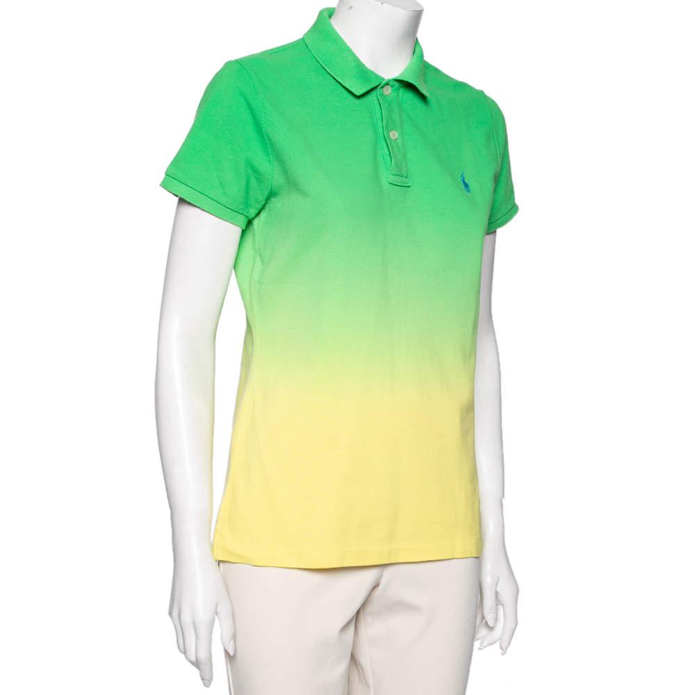 Ralph Lauren Green Ombre Cotton Pique Skinny Fit Polo T-Shirt L商品第2张图片规格展示