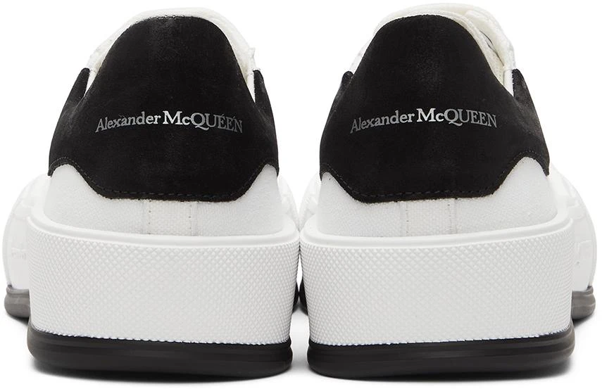 商品Alexander McQueen|White & Black Deck Plimsoll Sneakers,价格¥2028,第4张图片详细描述