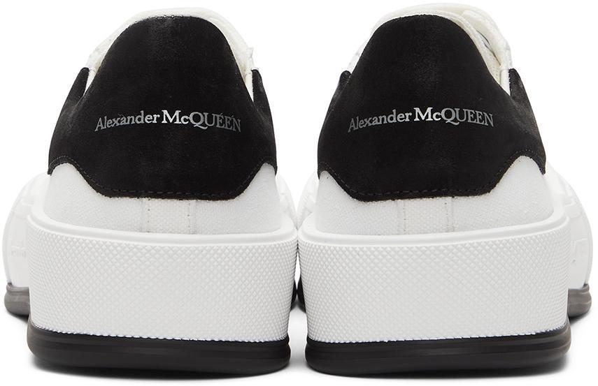商品Alexander McQueen|White & Black Deck Plimsoll Sneakers,价格¥3872,第6张图片详细描述