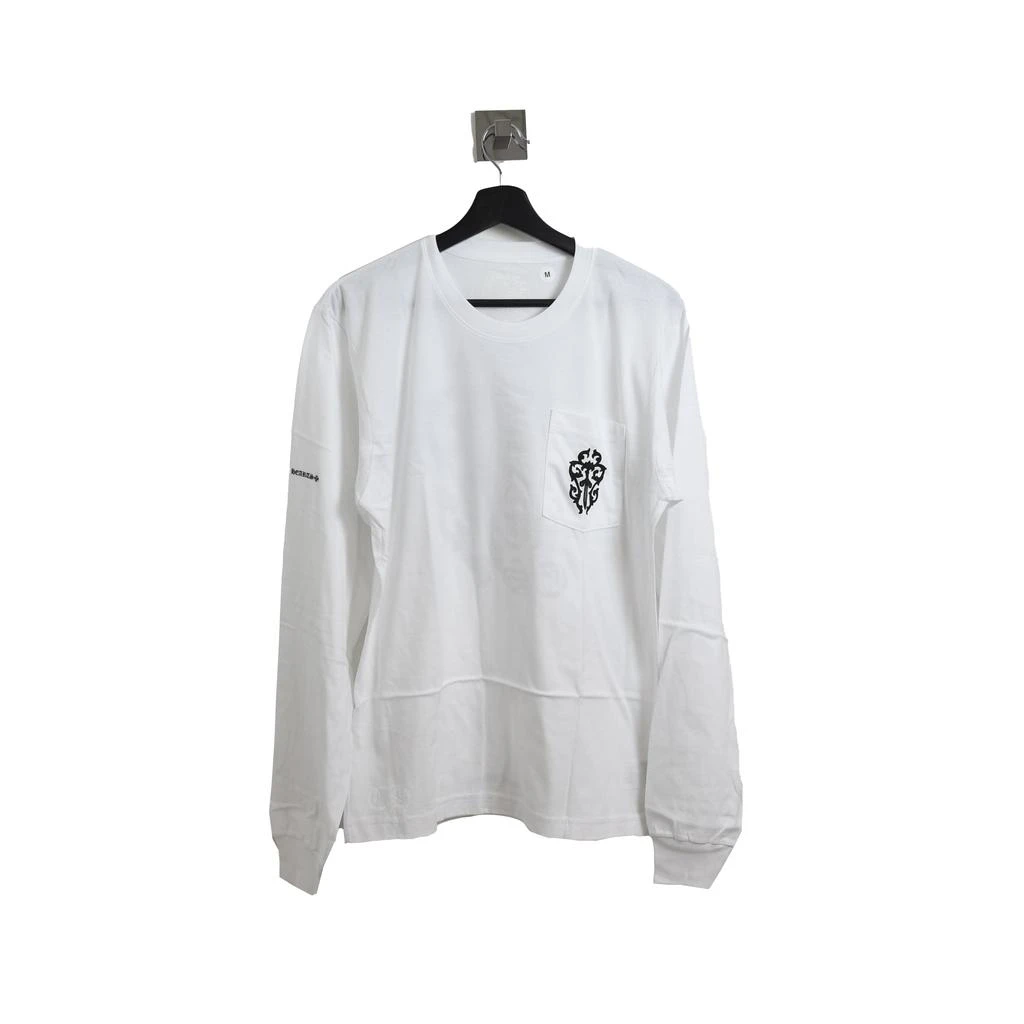 商品Chrome Hearts|Chrome Hearts Black Sword Icon Long Sleeve Tee White,价格¥2513,第1张图片