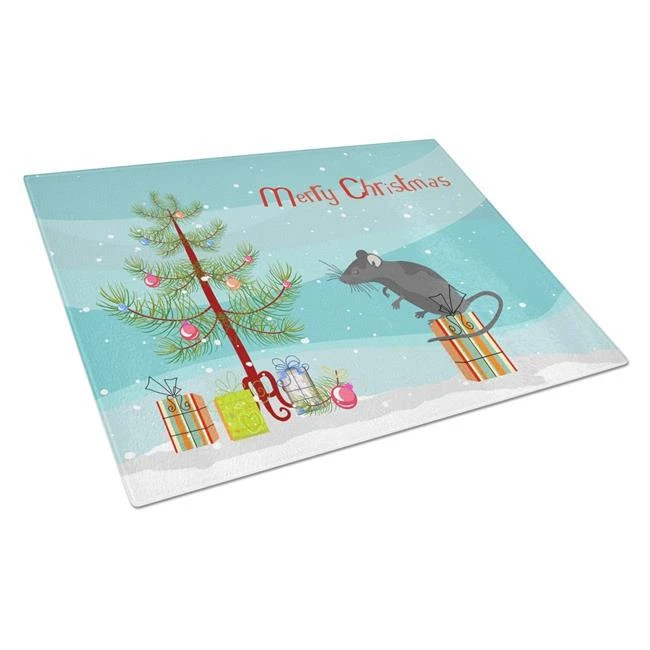 商品Caroline's Treasures|Satin Mouse Merry Christmas Glass Cutting Board CK4464LCB L,价格¥259,第1张图片