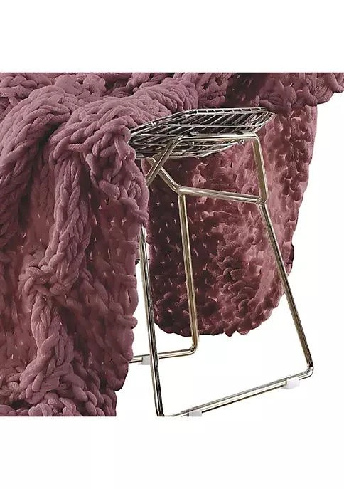 商品Duna Range|Range Veria Throw Blanket With Hand Knitted Acrylic Fabric The Urban Port Red,价格¥626,第3张图片详细描述