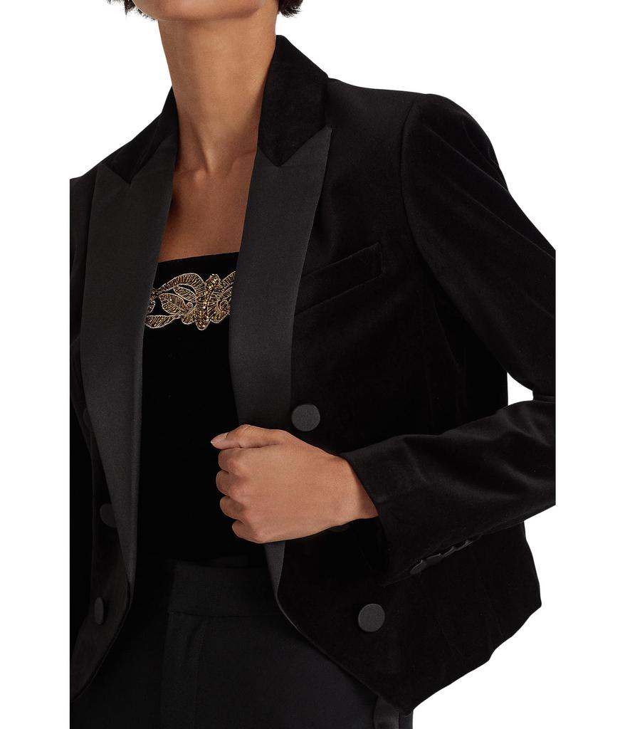 Stretch Velvet Cropped Blazer商品第3张图片规格展示