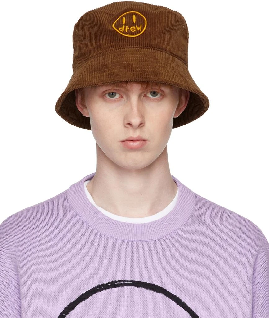 商品Drew House|SSENSE Exclusive Brown Painted Mascot Bucket Hat,价格¥206,第1张图片