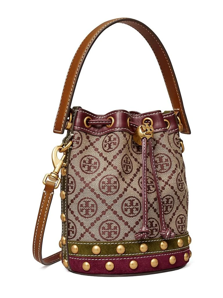 商品Tory Burch|T Monogram Jacquard Studded Mini Bucket Bag,价格¥3736,第2张图片详细描述