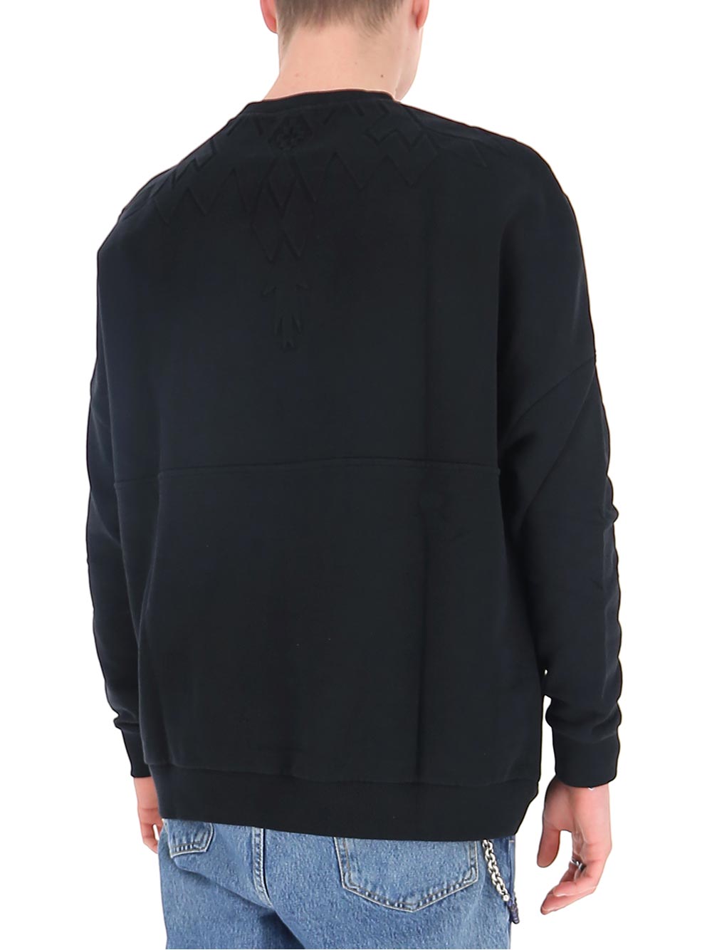 MARCELO BURLON 马克布龙 男士黑色棉质卫衣/帽衫 CMBA081R-20FLE001-1010商品第1张图片规格展示