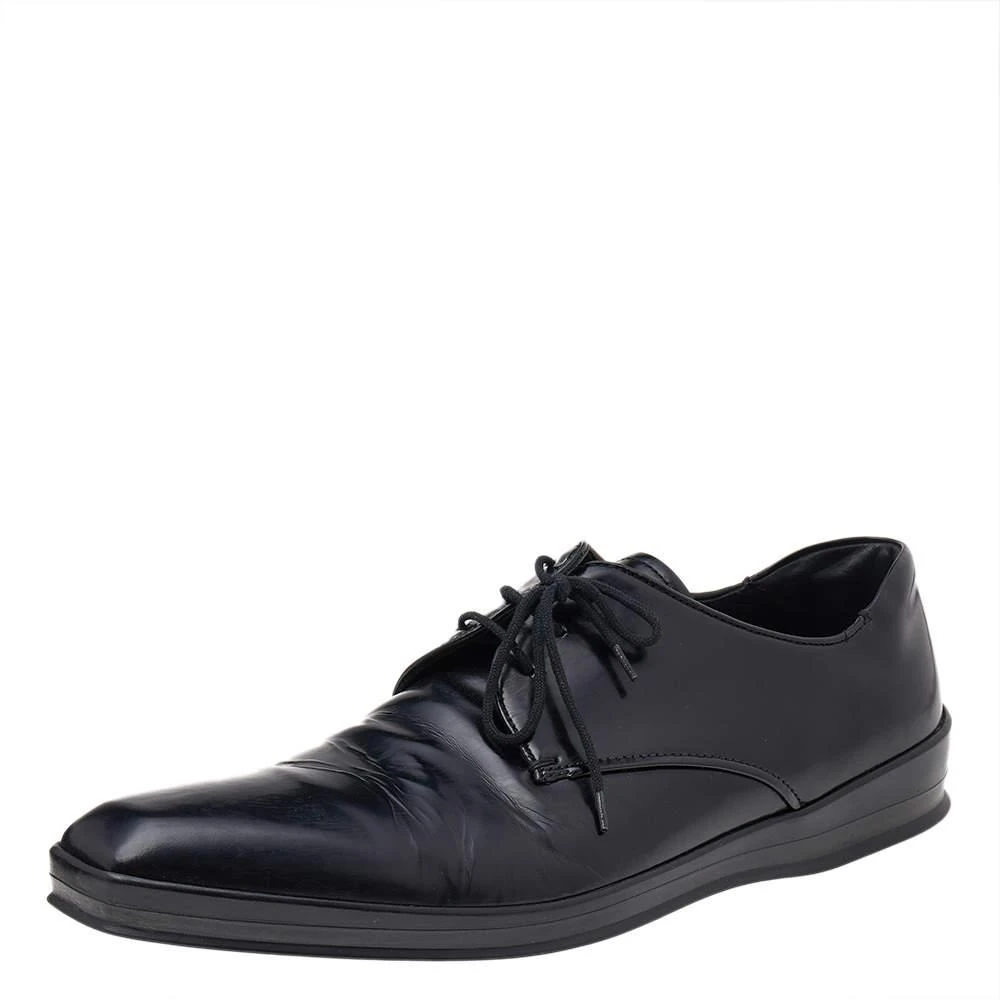 商品[二手商品] Prada|Prada Black Patent Leather Lace Up Oxfords Size 42,价格¥2898,第1张图片