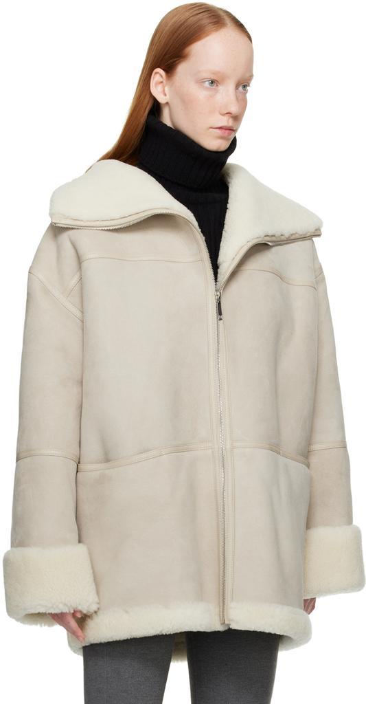 商品Totême|Off-White Signature Shearling Jacket,价格¥18723,第4张图片详细描述