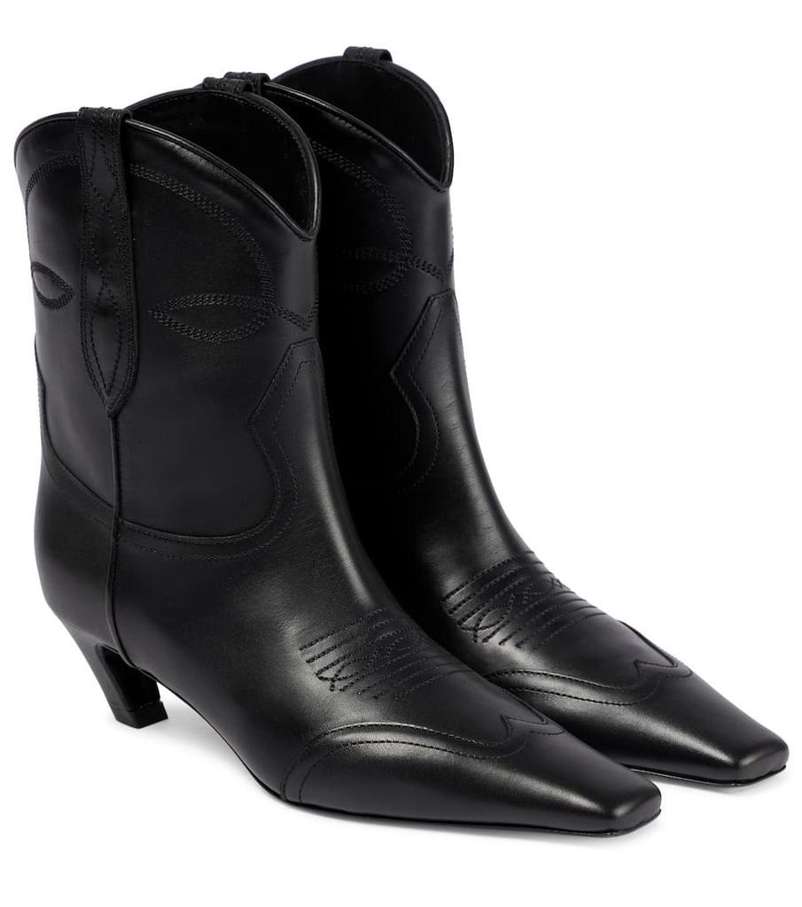 商品Khaite|Dallas leather ankle boots,价格¥6638,第1张图片