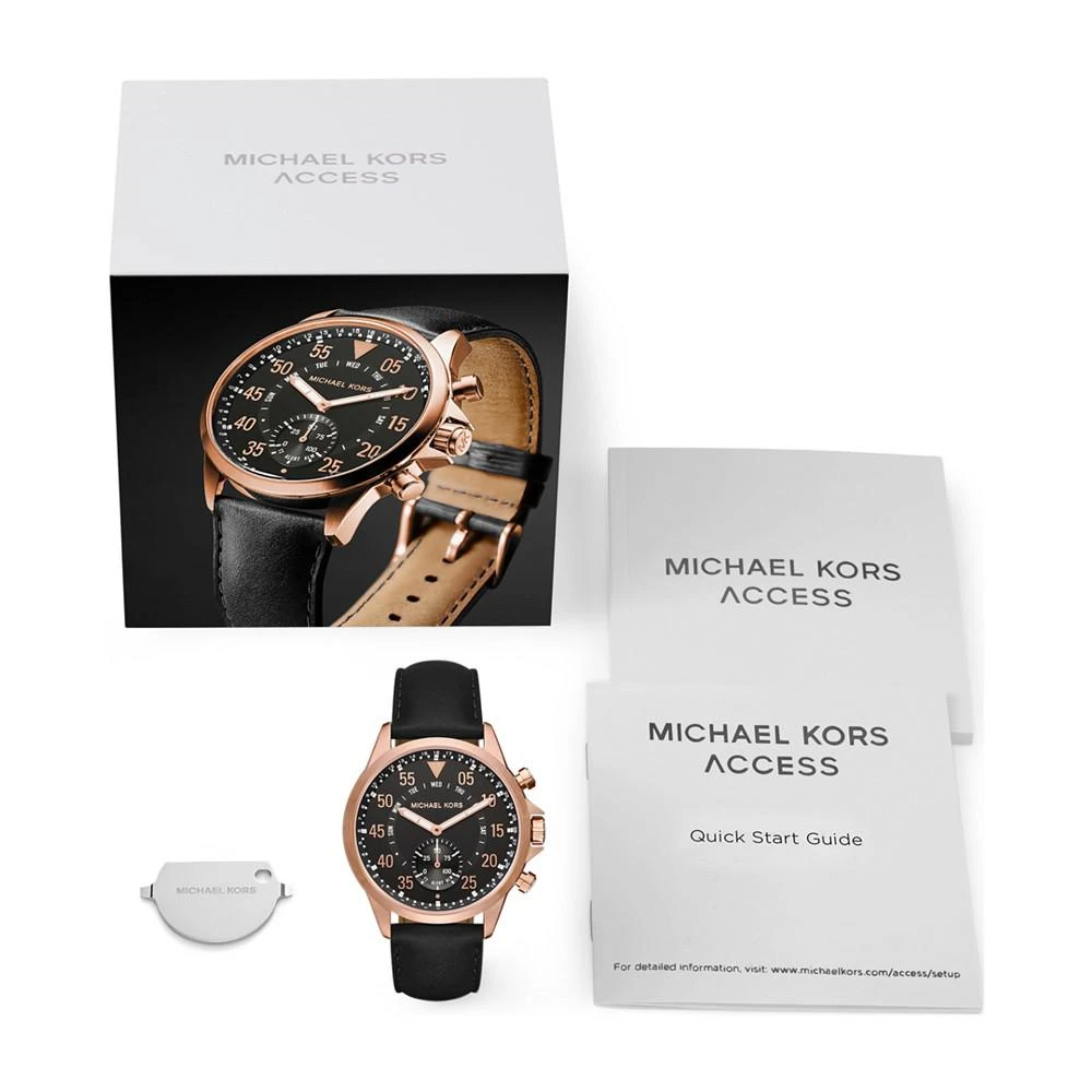 商品Michael Kors|Access Men's Gage Black Leather Strap Hybrid Smart Watch 45mm,价格¥1556,第5张图片详细描述