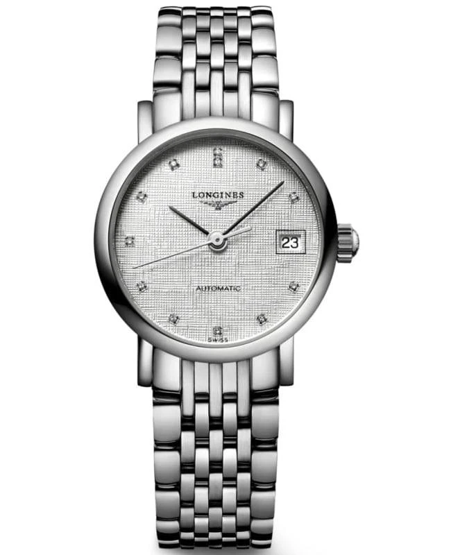 商品Longines|Longines Elegant Collection Silver Diamond Dial Steel Women's Watch L4.309.4.77.6,价格¥12966,第1张图片
