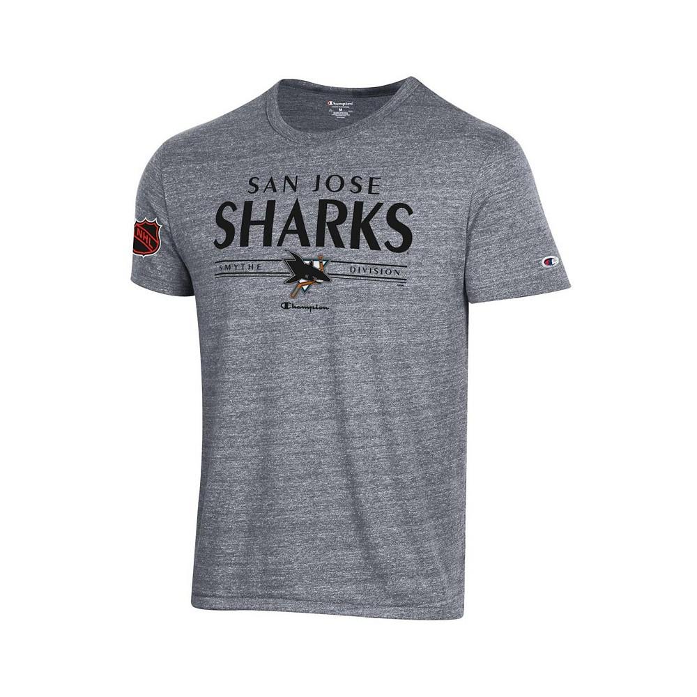 Men's Gray San Jose Sharks Tri-Blend T-shirt商品第3张图片规格展示