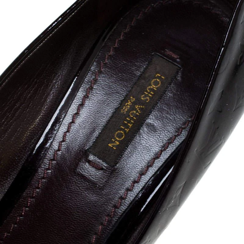 Louis Vuitton Black Monogram Vernis True Peep Toe Platform Pumps Size 38.5 商品