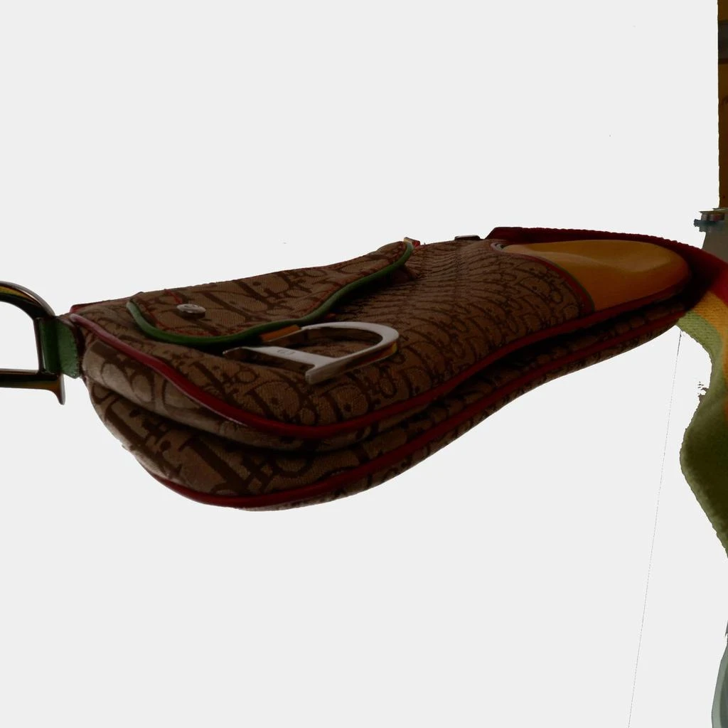 Christian Dior Brown Canvas Leather Rasta Monogram Logo Double Saddle Shoulder Bag 商品