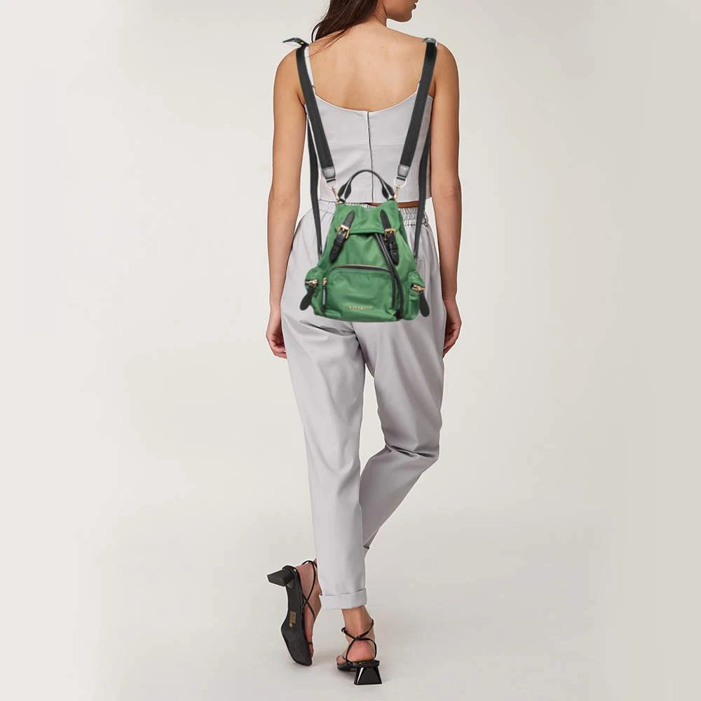 商品[二手商品] Burberry|Burberry Green/Black Nylon and Leather Small Rucksack Backpack,价格¥3627,第2张图片详细描述