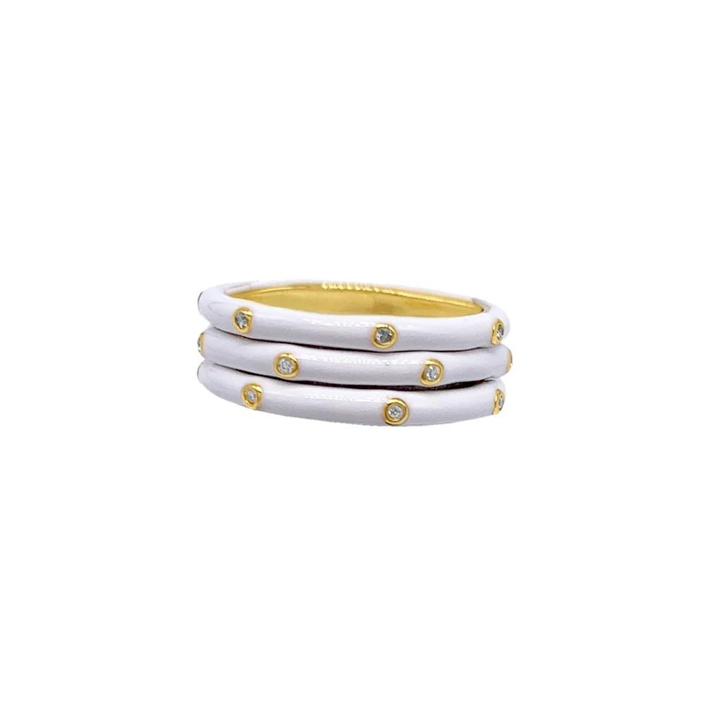 商品ADORNIA|White Enamel Trio Ring Set,价格¥214,第1张图片