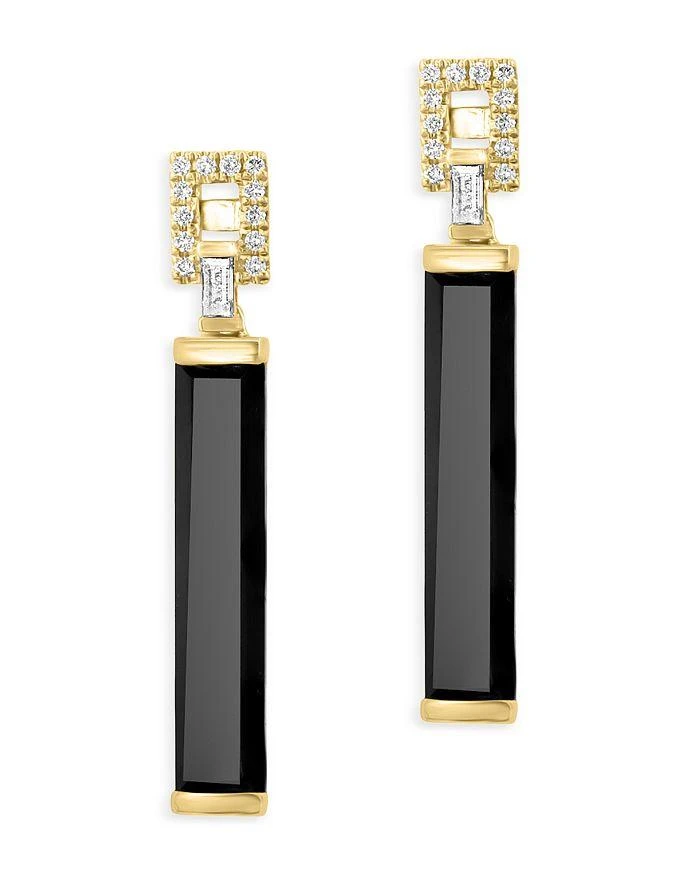商品Bloomingdale's|Onyx & Diamond Column Drop Earrings in 14K Yellow Gold - Exclusive,价格¥10875,第1张图片
