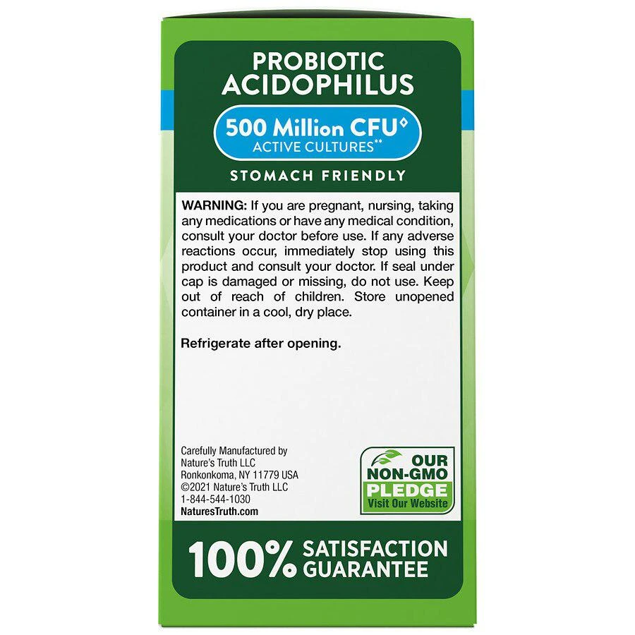 商品Nature's Truth|Probiotic Acidophilus 500 Million,价格¥75,第2张图片详细描述