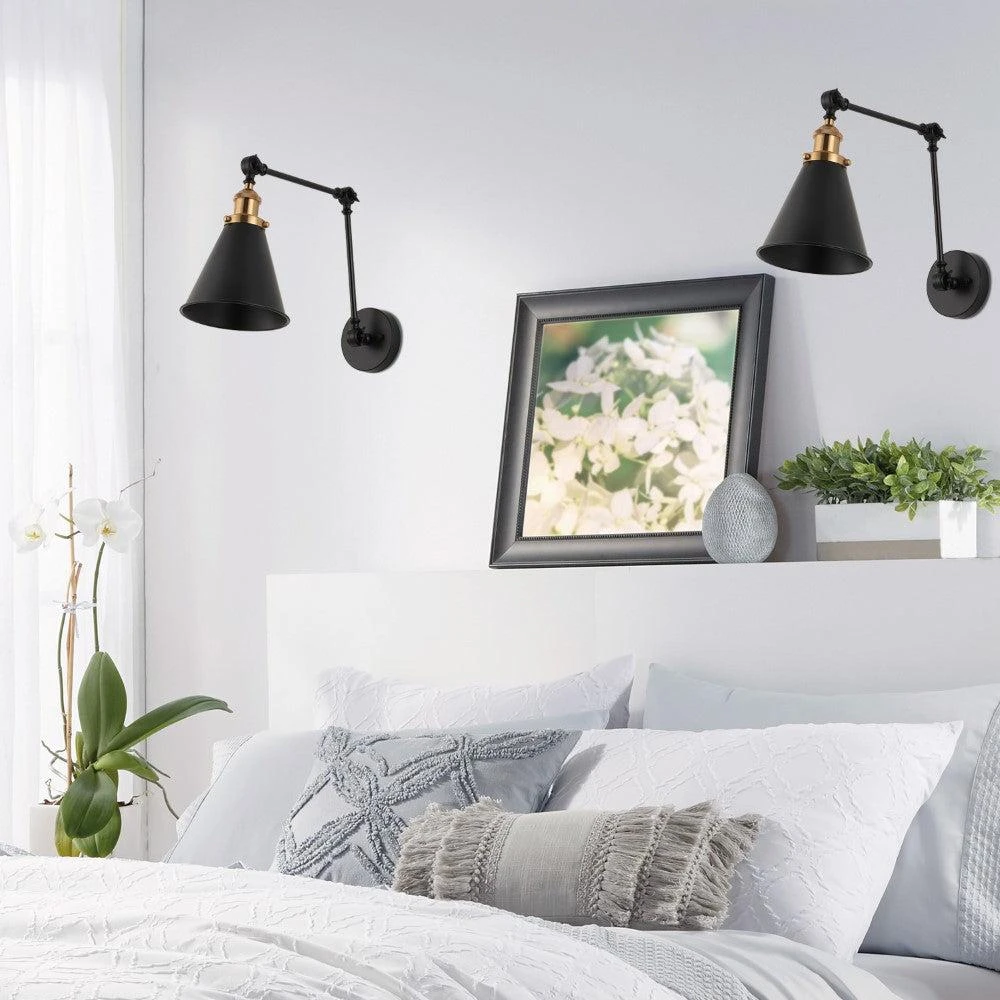 商品JONATHAN Y|Rover 7" Adjustable Classic Glam Arm Metal LED Wall Sconce  (Set of 2),价格¥1098,第1张图片