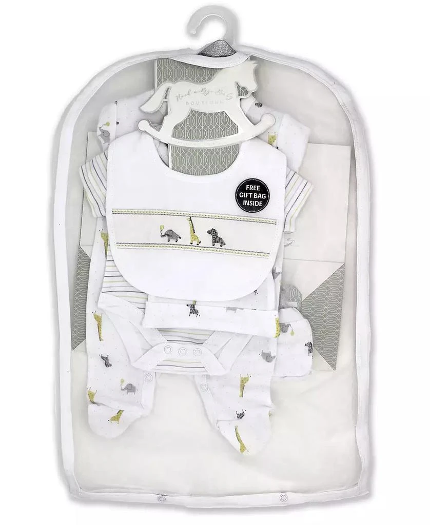 商品Rock-A-Bye Baby Boutique|Baby Boys and Girls African Animal Layette Gift in Mesh Bag, 5 Piece Set,价格¥231,第3张图片详细描述