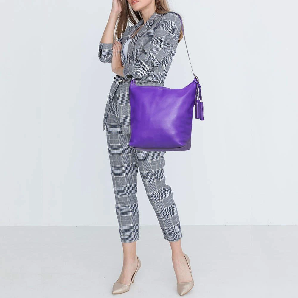 商品[二手商品] Coach|Coach Purple/Violet Leather Legacy Tassel Shoulder Bag,价格¥1281,第2张图片详细描述