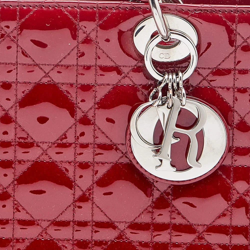 商品[二手商品] Dior|Dior Red Cannage Patent Leather Large Lady Dior Tote,价格¥14218,第5张图片详细描述