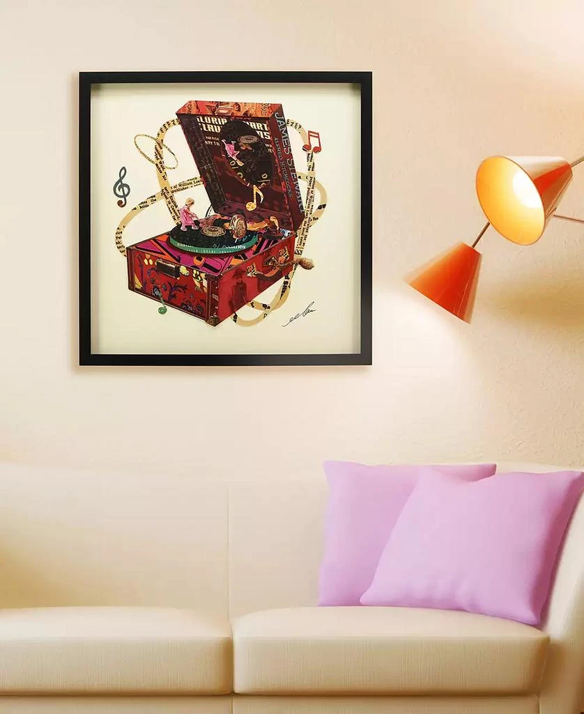 商品Empire Art Direct|"Wind Up 78 "Hand-made dimensional music box art collage, under glass, encased on a black shadow box frame, 25" x 25" x 1.4",价格¥1178,第4张图片详细描述