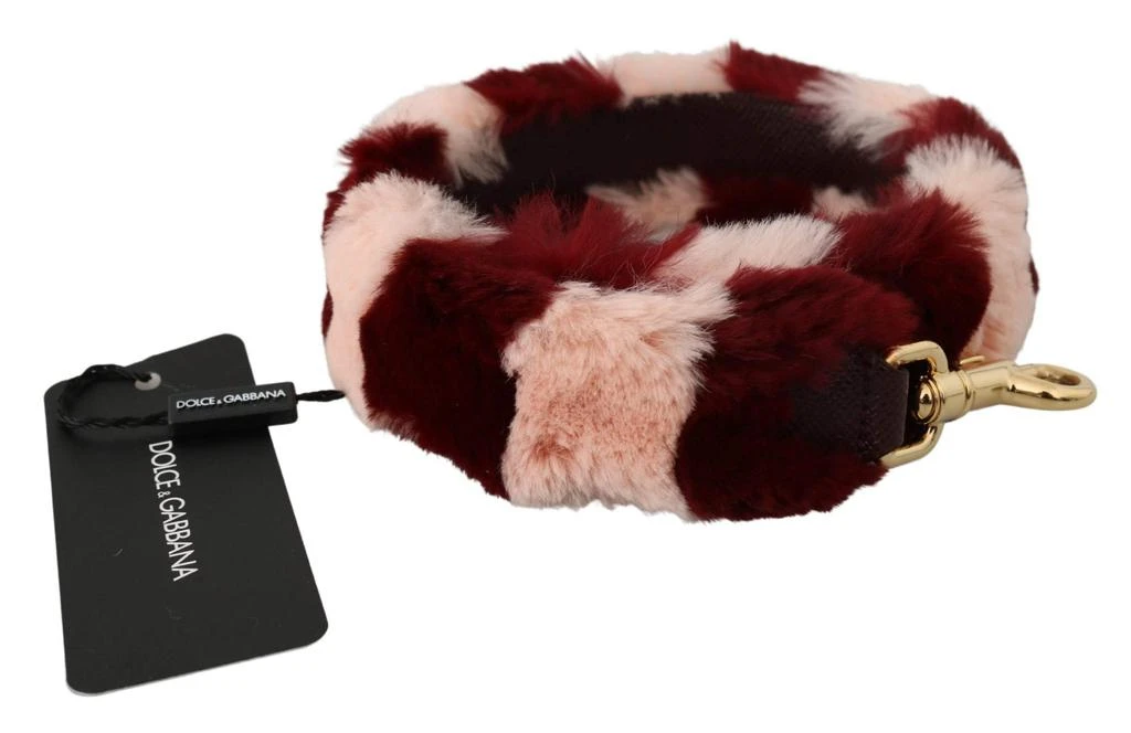 商品Dolce & Gabbana|Dolce & Gabbana Pink Red Lapin Fur Accessory Shoulder Strap,价格¥2161,第2张图片详细描述