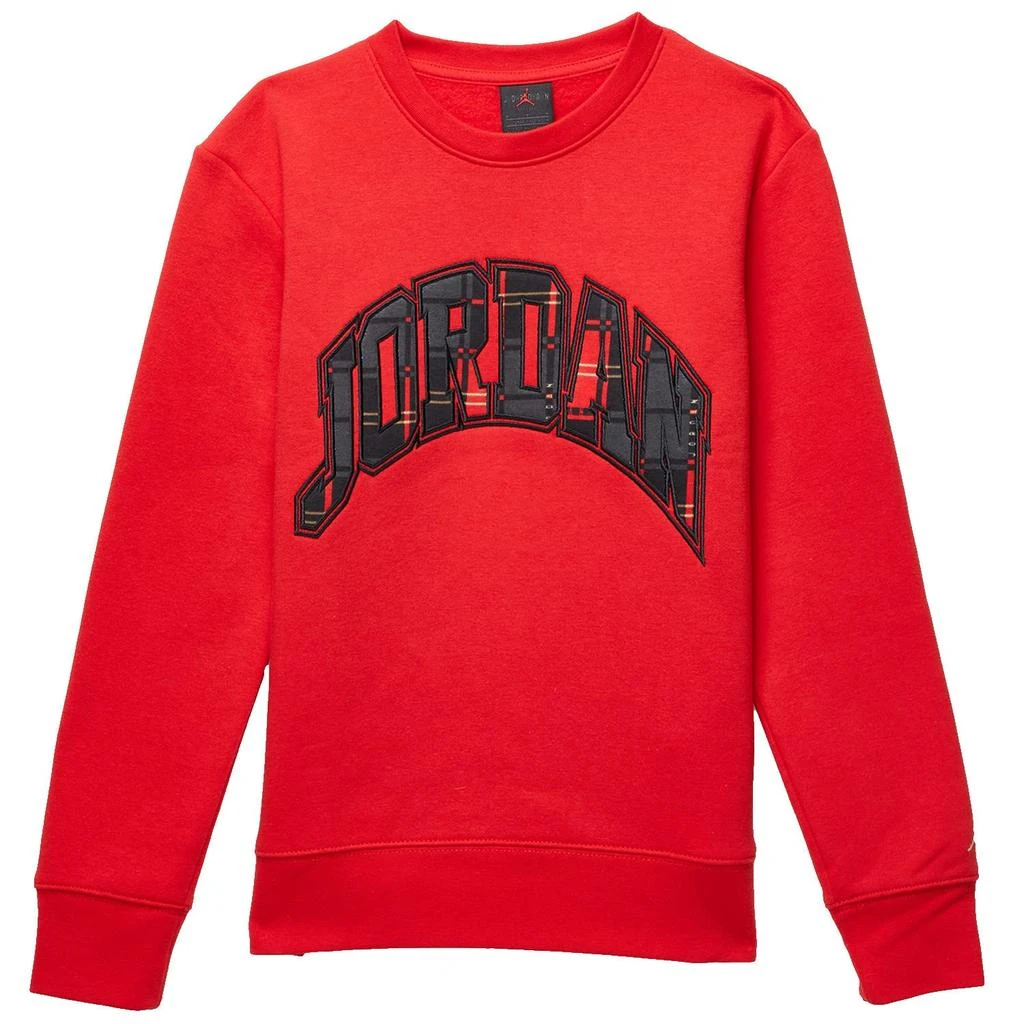 商品Jordan|Essentials Plaid Crew Sweatshirt (Big Kids),价格¥374,第1张图片