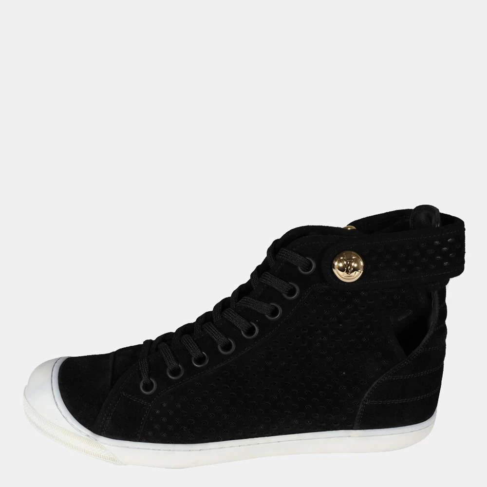商品[二手商品] Louis Vuitton|Louis Vuitton Black Suede High Sneakers (39.5 EUR),价格¥4106,第1张图片