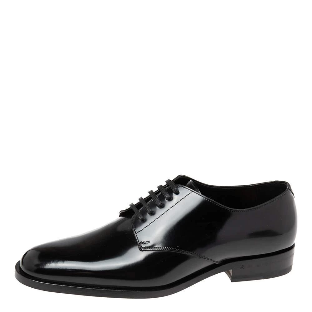 商品Yves Saint Laurent|Saint Laurent Black Leather Montaigne Lace-Up Derby Size 39,价格¥3416,第1张图片