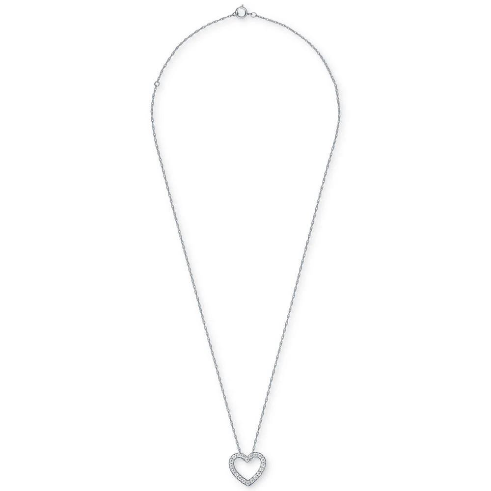 商品Macy's|Diamond Heart Pendant Necklace (1/2 ct. t.w.) in 14k White Gold, 16" + 2" extender,价格¥5100,第3张图片详细描述