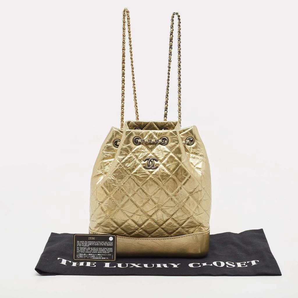 Chanel Gold Quilted Aged Leather Small Gabrielle Backpack 商品