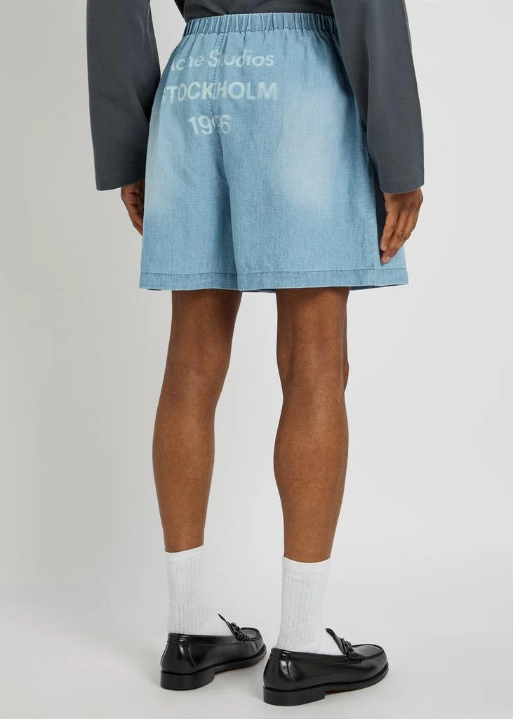 商品Acne Studios|Logo-printed washed cotton-blend shorts,价格¥3991,第3张图片详细描述