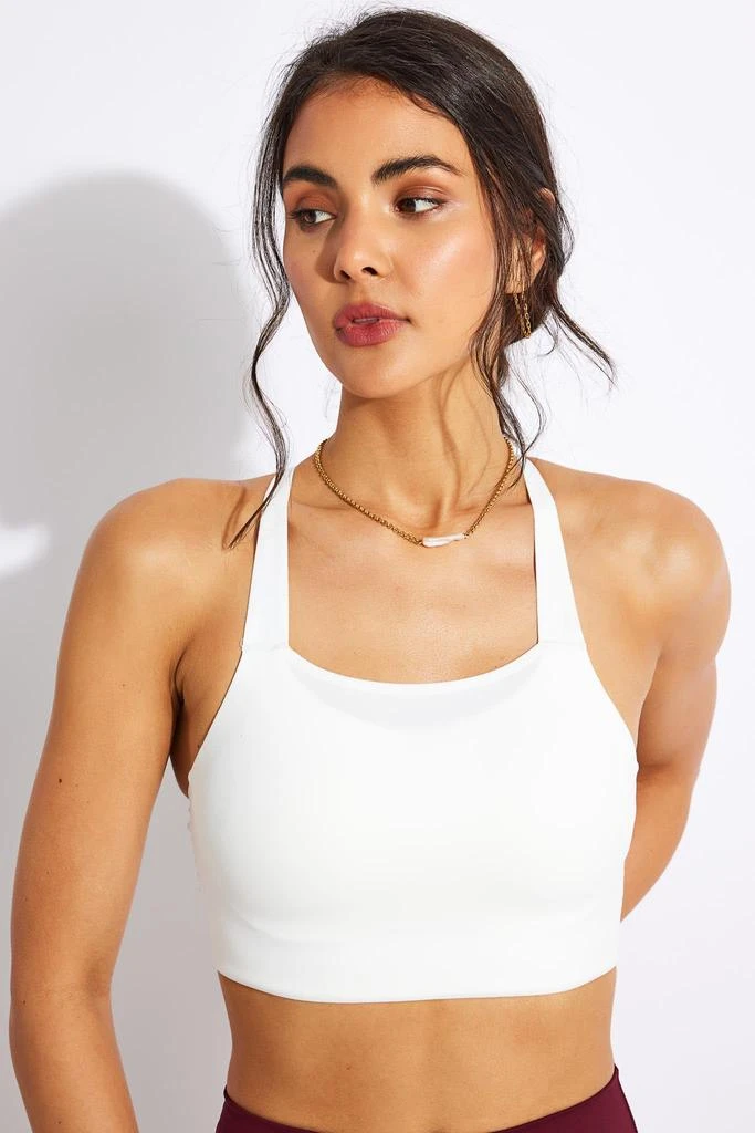 商品NIKE|Swoosh Luxe Sports Bra - Summit White/Platinum Tint,价格¥403,第1张图片