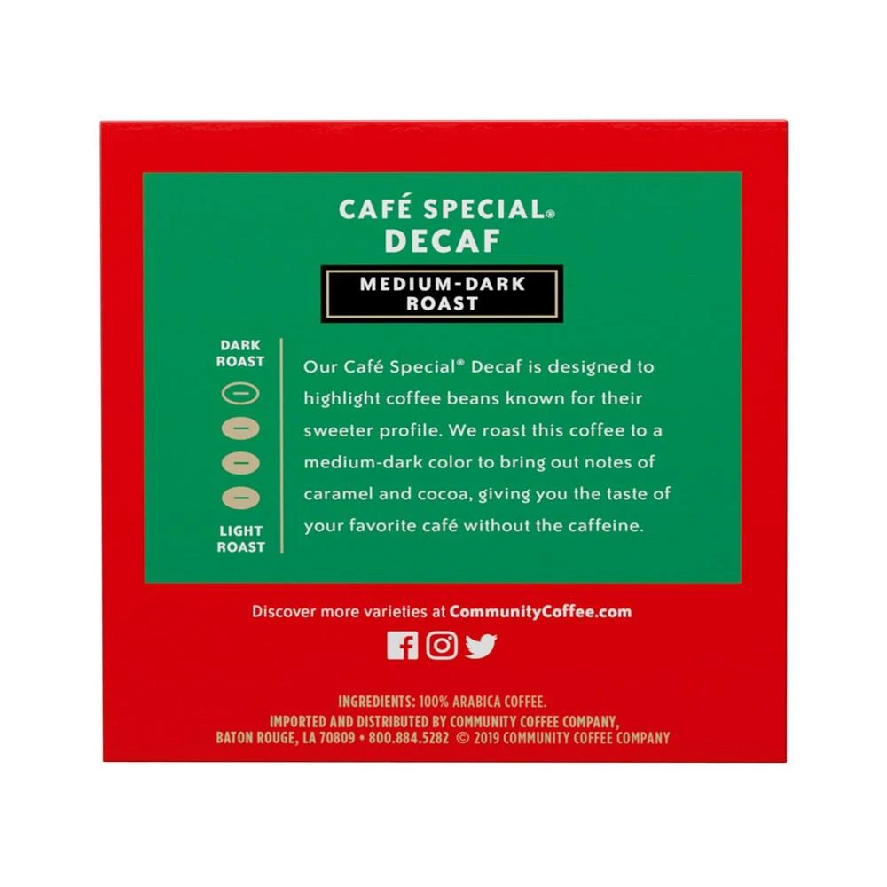 商品Community Coffee|Cafe Special Decaf Medium-Dark Roast Single Serve Pods, Keurig K-Cup Brewer Compatible, 144 Ct,价格¥998,第4张图片详细描述